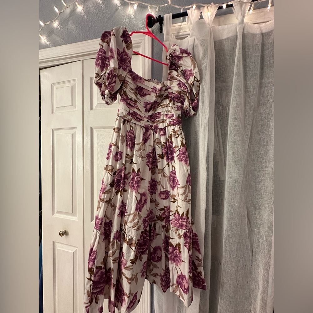 Long summer puffy sleeve dress
